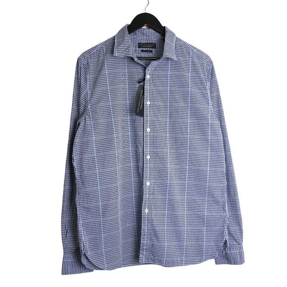 The Men's Bloomingdale's Gingham Button Down Stretch Fabroc Size Large - Picture 1 of 11
